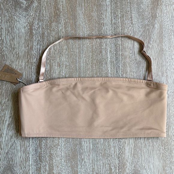 SKIMS Signature Swim Bandeau Bikini Top & Mid Waist Bottom Orche Bottom Size S - Picture 2 of 8